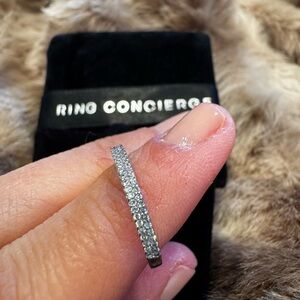 Ring Concierge white gold double row Pave Diamond Band
